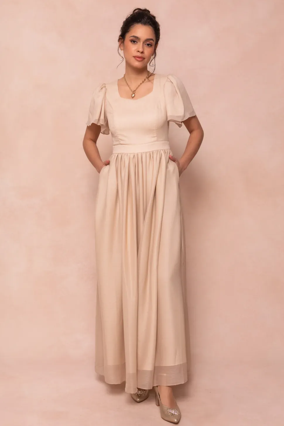 Abbie Dress in Champagne