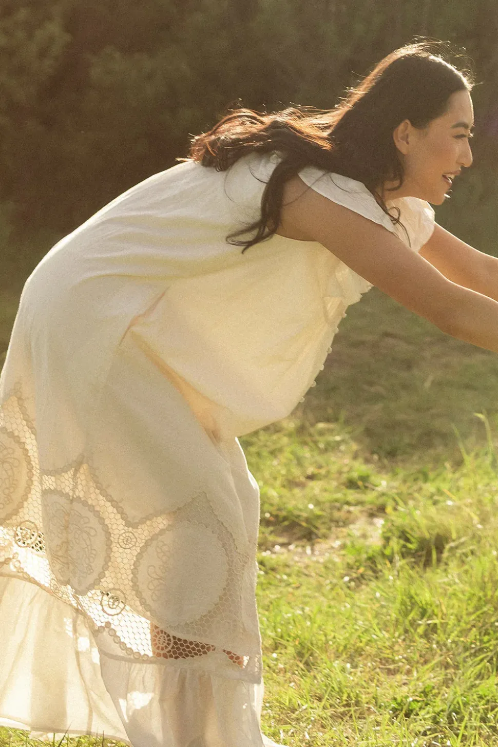 Abigail Maxi Dress in Antique Ivory