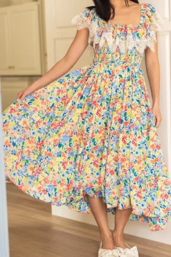 Ada Dress in Vibrant Yarrow Print