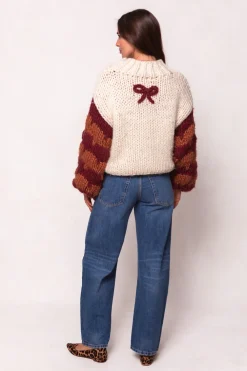 Aimee Sweater in Orange & Cream