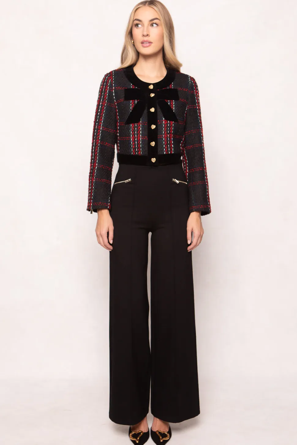 Alyssa Pop Ponte Pants in Black