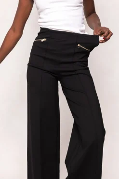 Alyssa Pop Ponte Pants in Black