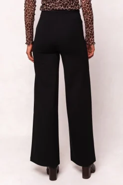 Alyssa Pop Ponte Pants in Black