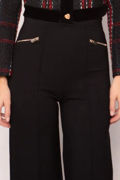 Alyssa Pop Ponte Pants in Black