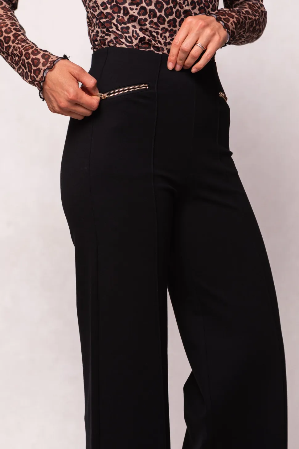 Alyssa Pop Ponte Pants in Black