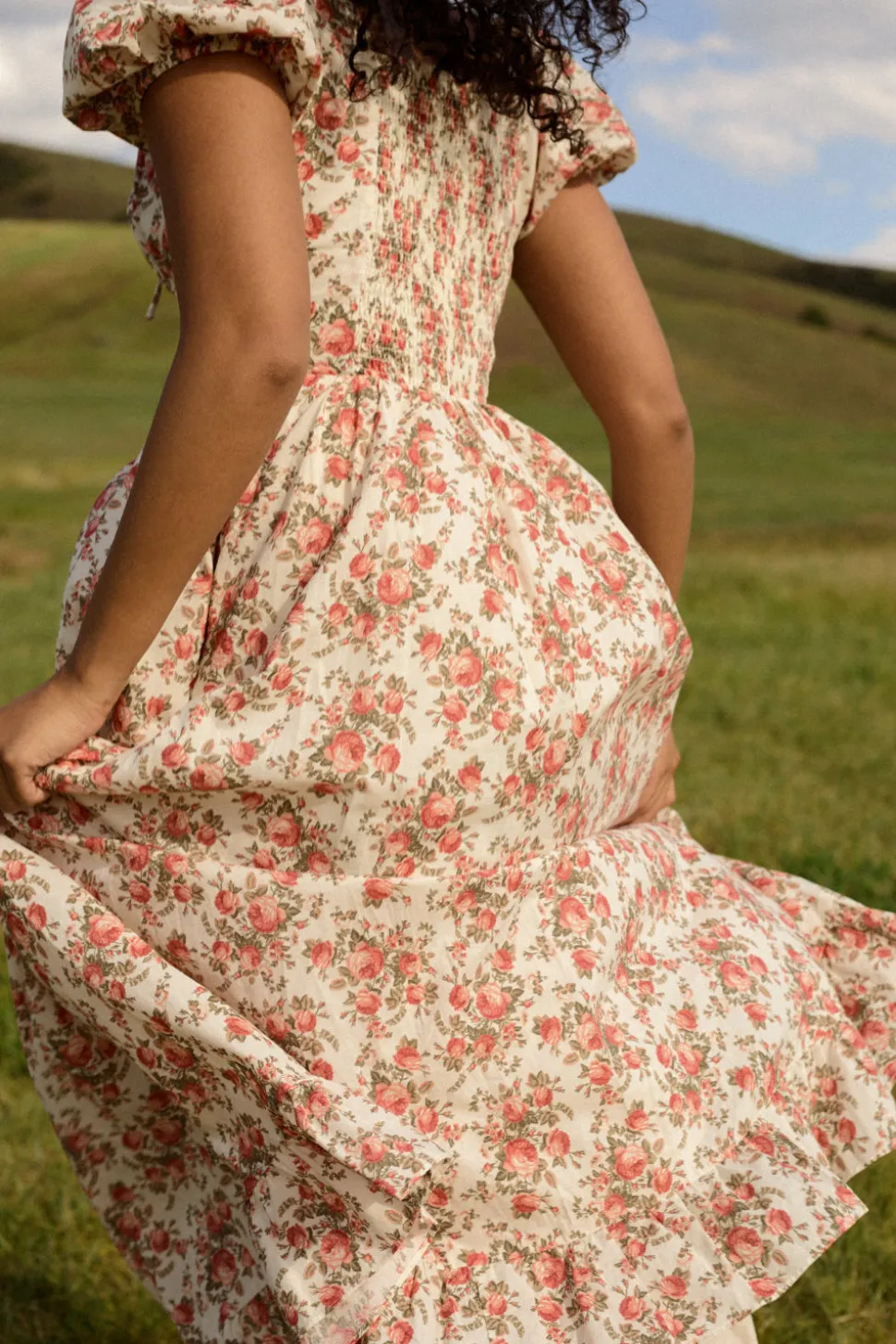 Amira Dress in Ivory Heritage Rose