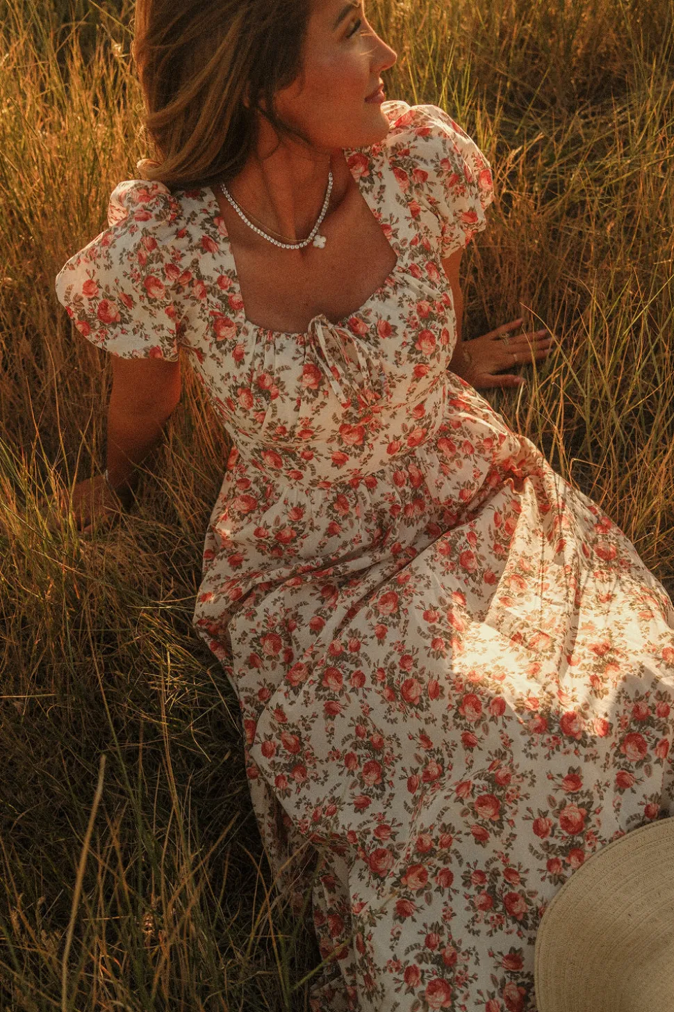 Amira Dress in Ivory Heritage Rose