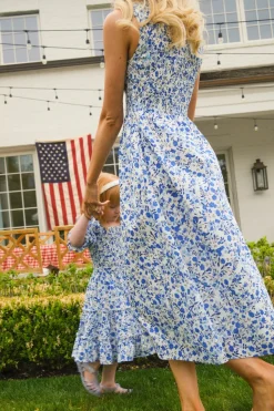 Ana Dress in Ditsy Cobalt Floral