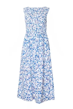Ana Dress in Ditsy Cobalt Floral