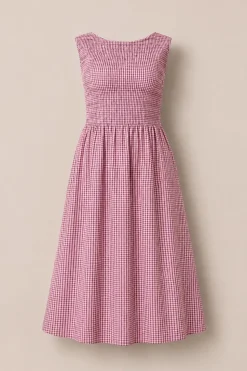 Ana Dress in Pink & Brown Gingham