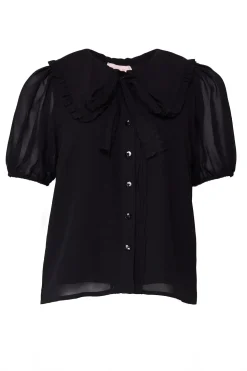 Andrea Blouse in Black Chiffon