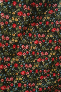 Annalise Dress in Obsidian Vintage Poppies