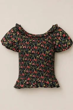 Annalise Top in Obsidian Vintage Poppies