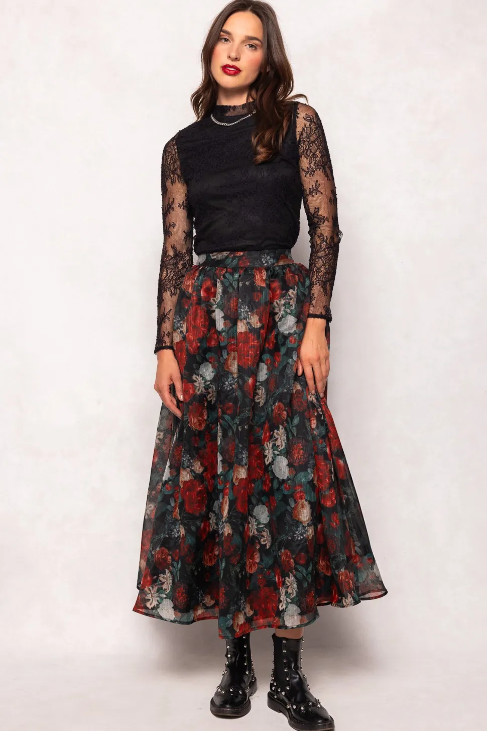 Ashlyn Top in Black Lace