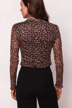Ava Long Sleeve Top in Leopard