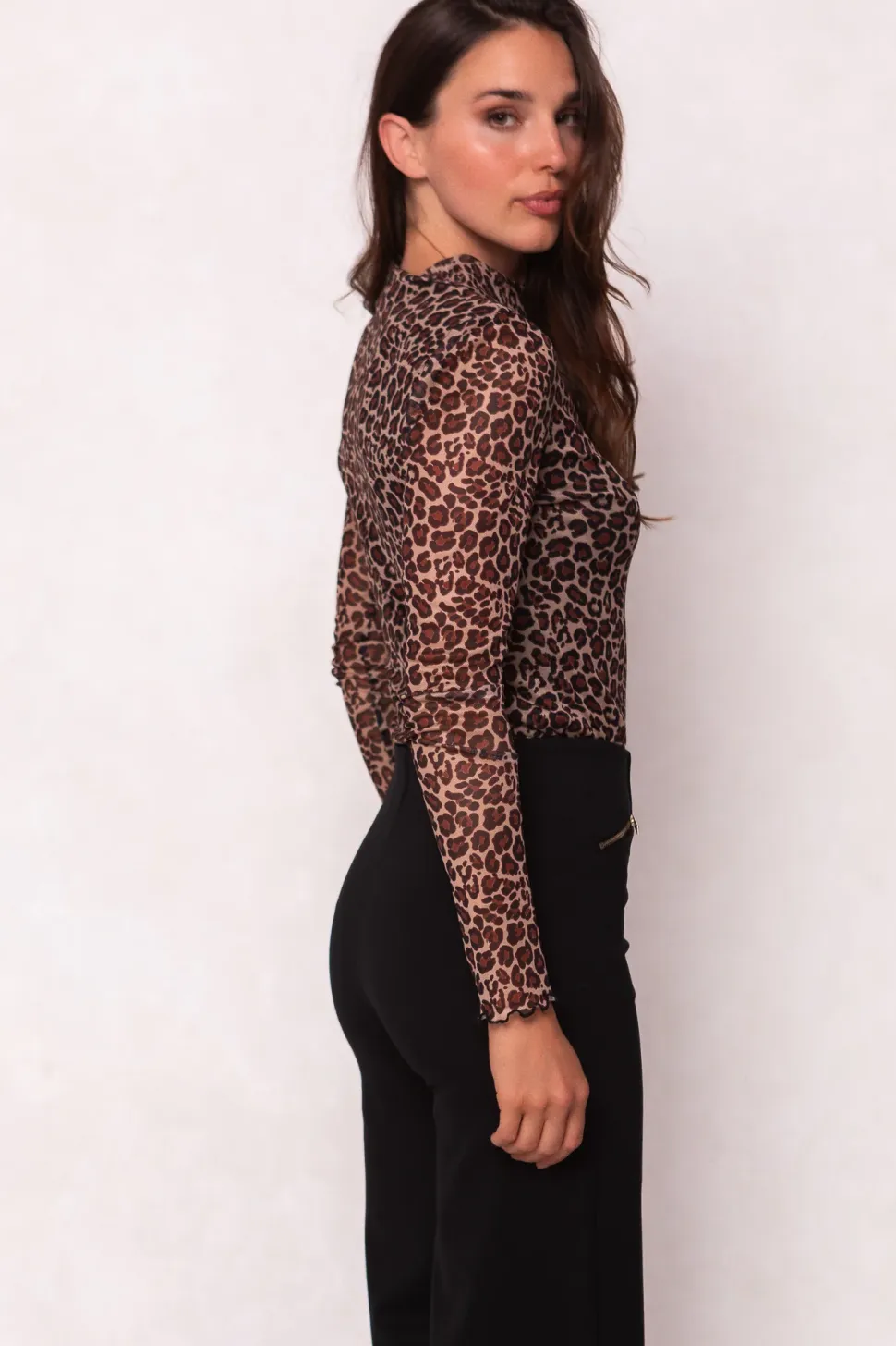 Ava Long Sleeve Top in Leopard