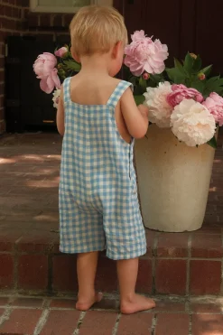 Baby Alex Overalls in Blue Gingham