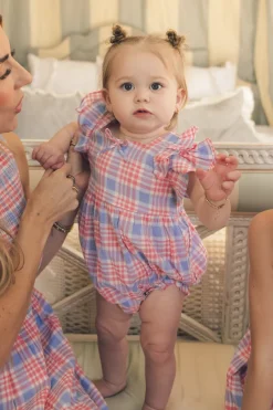 Baby Ana Romper in Blossom Plaid