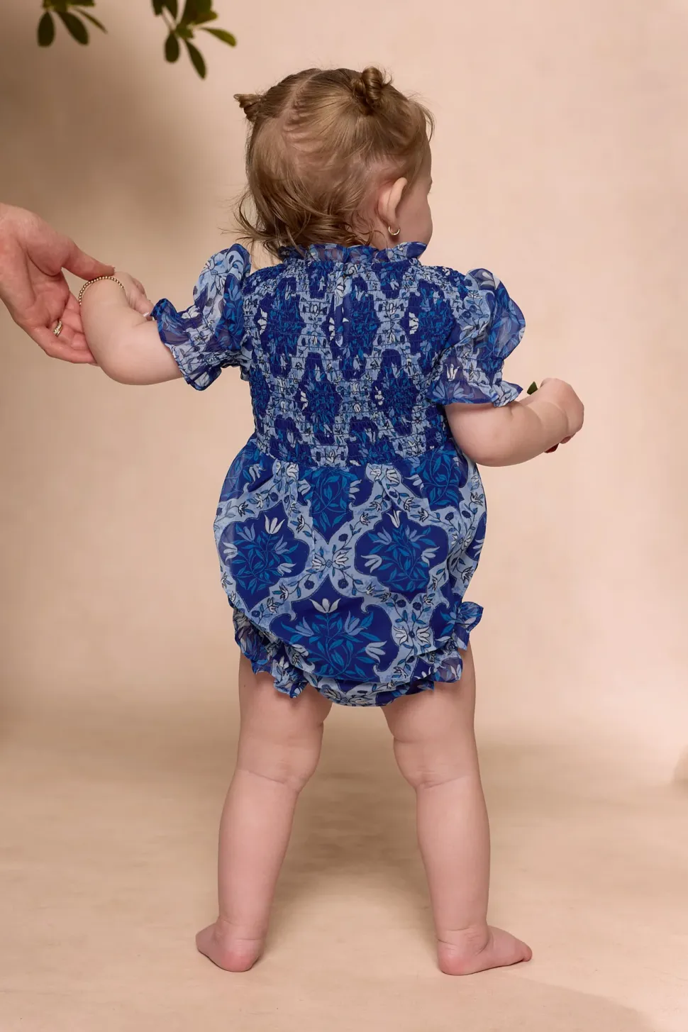 Baby Cordelia Romper in Trellis Foulard