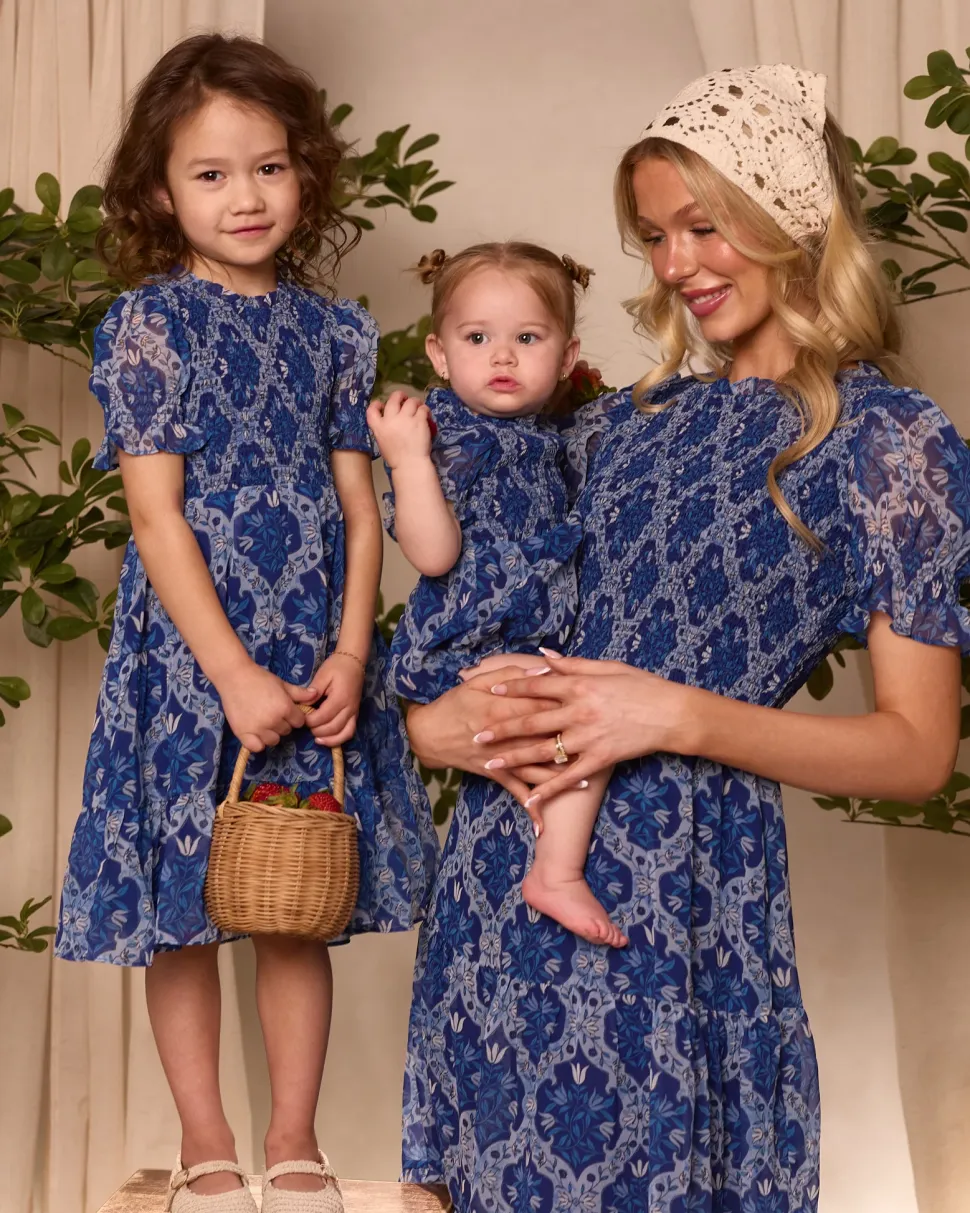 Baby Cordelia Romper in Trellis Foulard