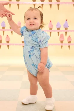 Baby Flynn Romper in Aquarelle Fleur
