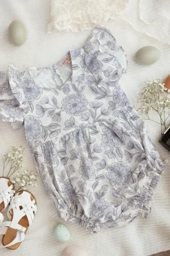 Baby Hattie Romper in Blue Floral