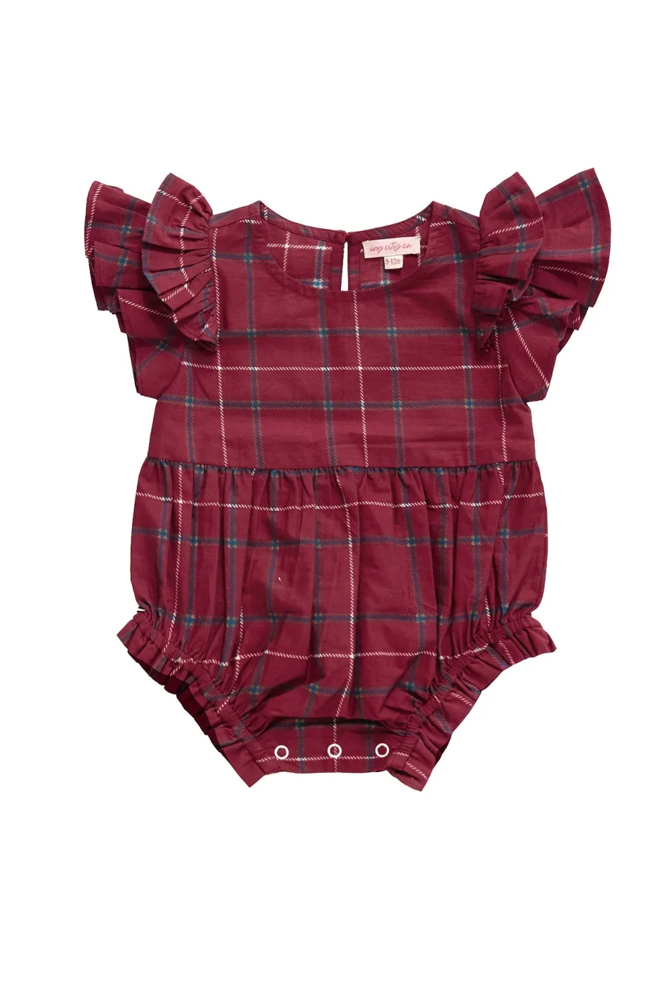 Baby Hattie Romper in Burgundy Plaid