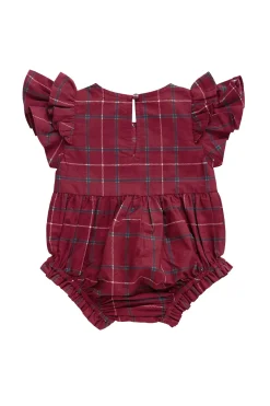 Baby Hattie Romper in Burgundy Plaid