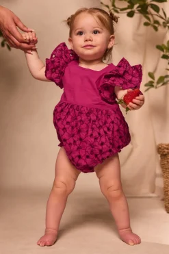 Baby Hattie Romper in Magenta