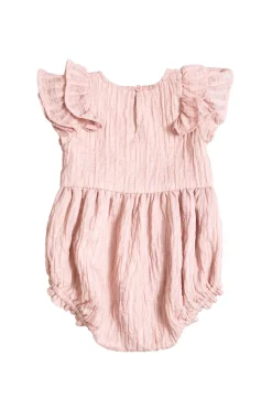 Baby Hattie Romper in Pink Stripes