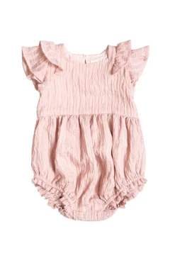 Baby Hattie Romper in Pink Stripes