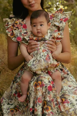Baby Hattie Romper in Rose Vine