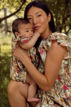 Baby Hattie Romper in Rose Vine