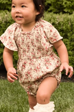 Baby Jovie Romper in Ivory Heritage Rose