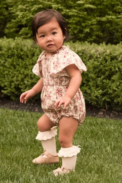Baby Jovie Romper in Ivory Heritage Rose
