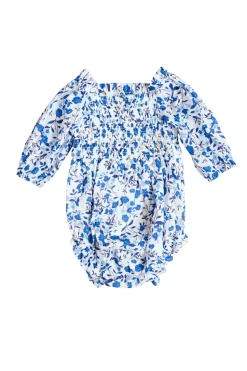 Baby Madeline Romper in Ditsy Cobalt Floral