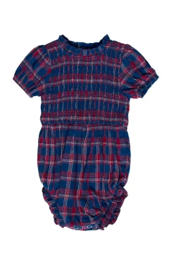Baby Mariah Romper in Mariner Tartan