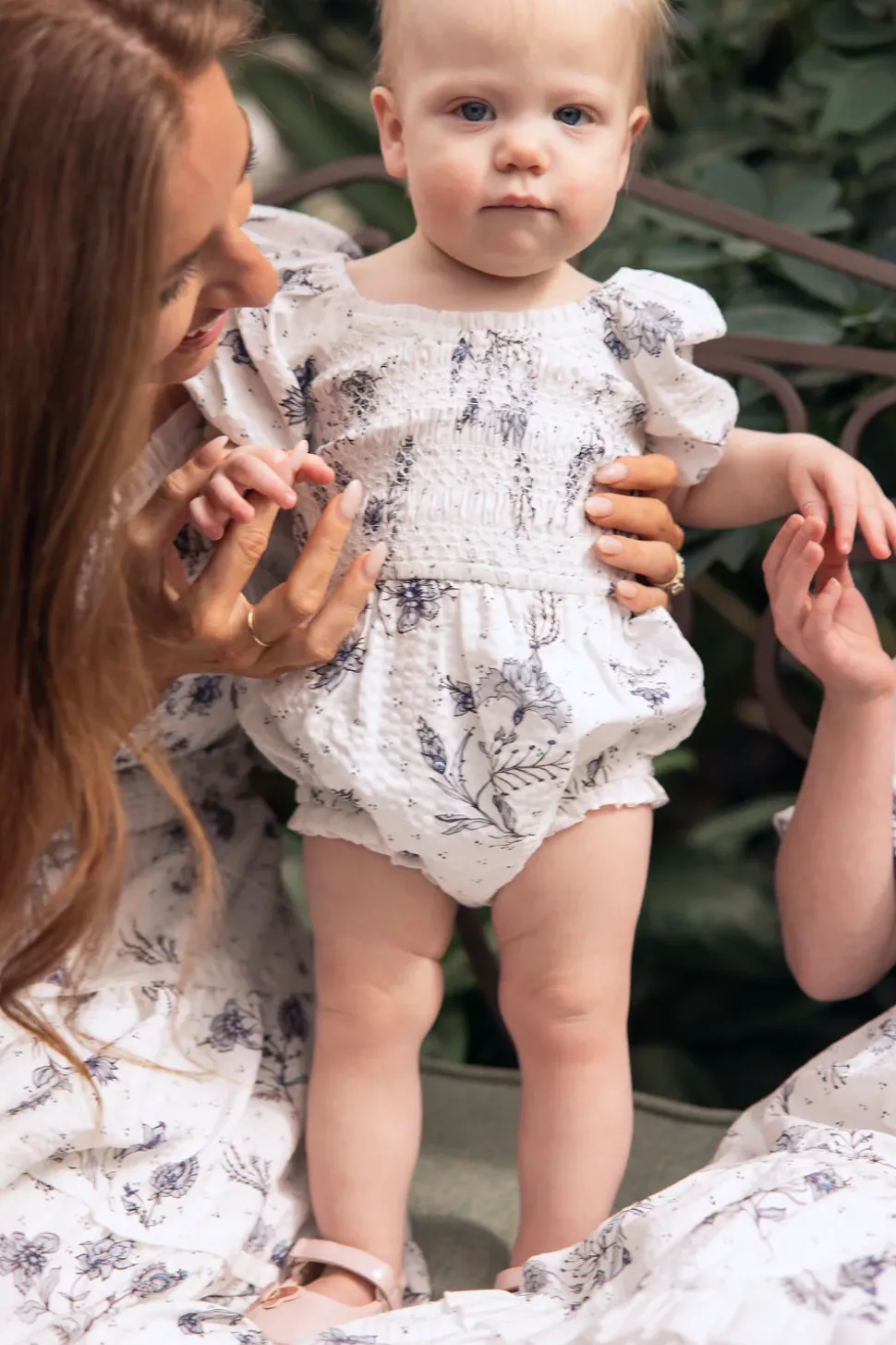 Baby Roselyn Romper in Blue Enchanted Floral