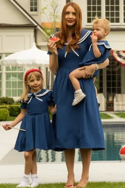 Baby Sailor Romper in Navy