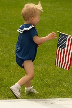 Baby Sailor Romper in Navy