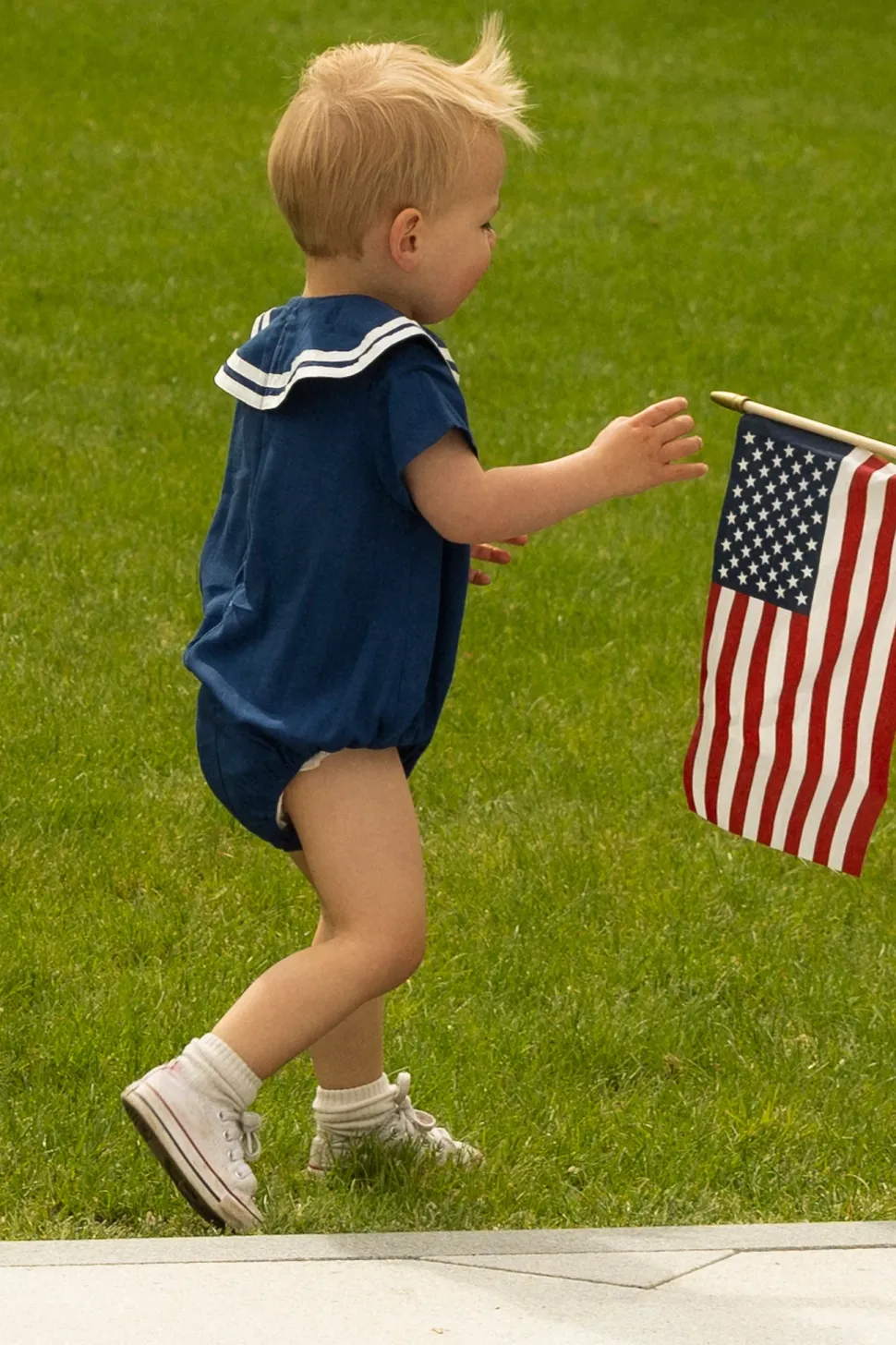 Baby Sailor Romper in Navy