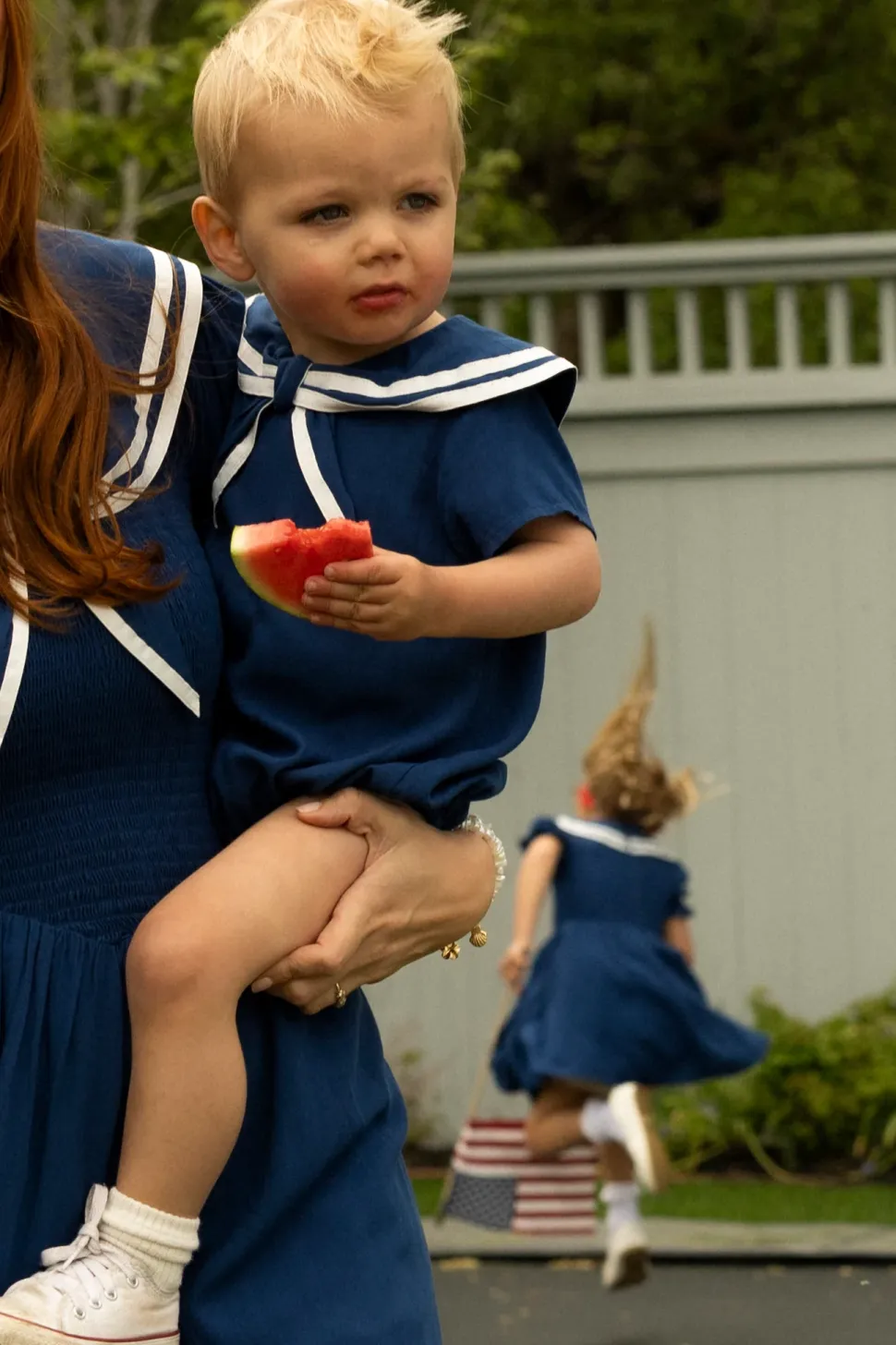 Baby Sailor Romper in Navy