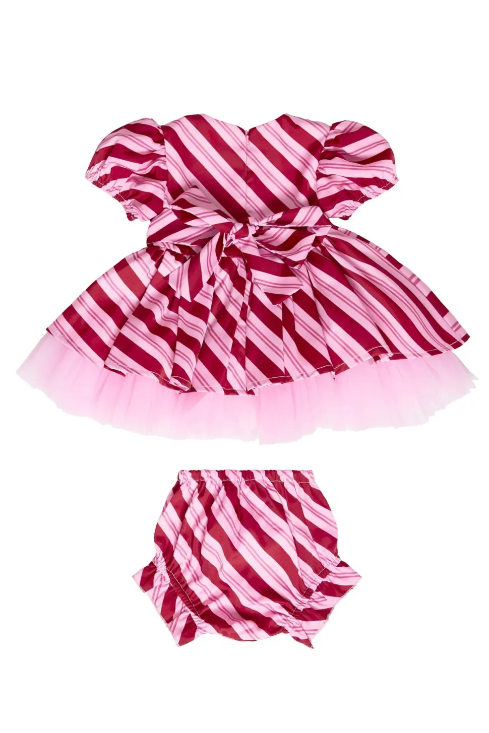 Baby Scottie Dress Set in Candy Cane Stripes