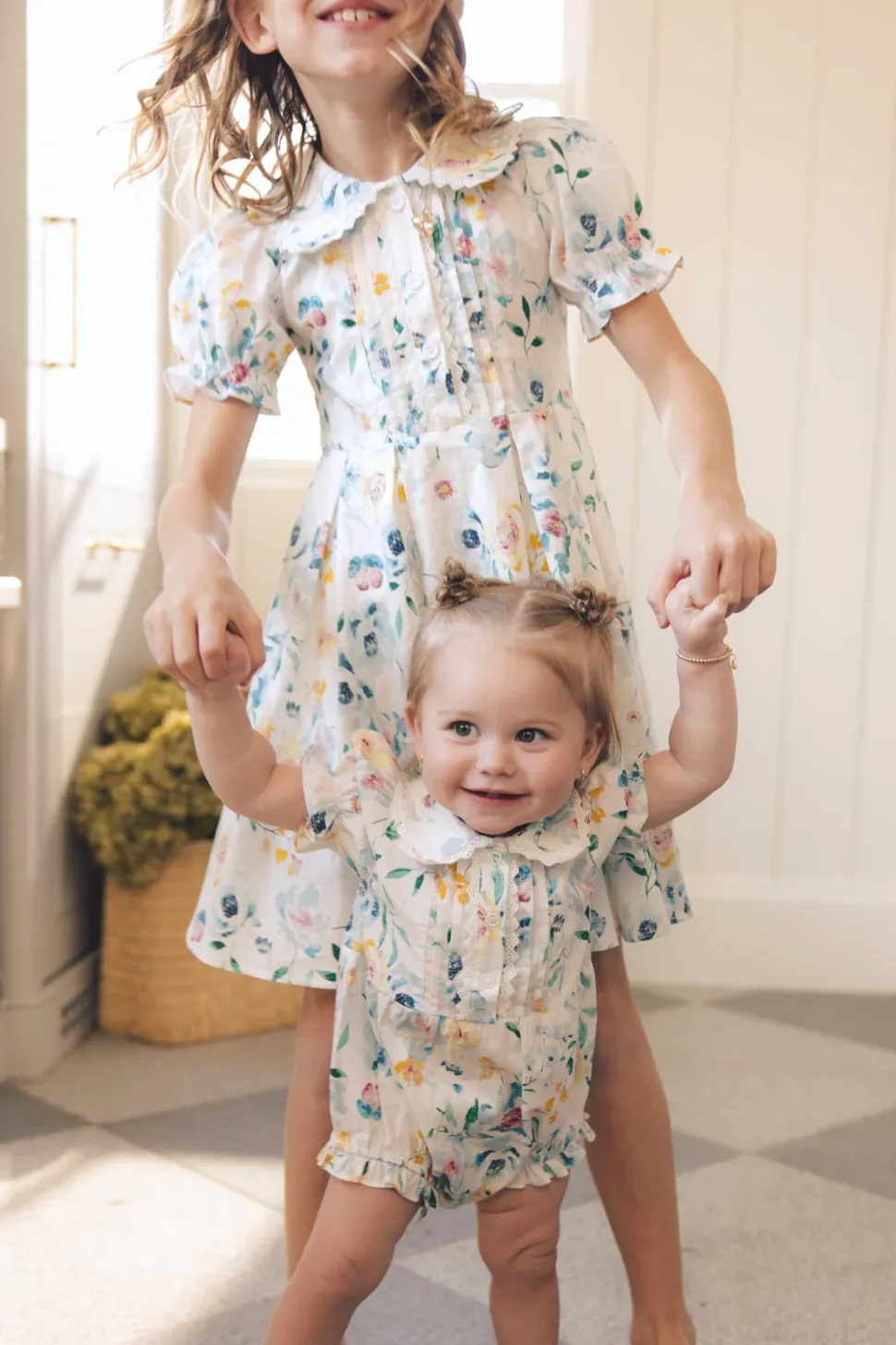Baby Sophia Romper in Blue Bouquet