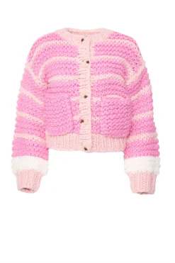 Bailey Cardigan in Pink Stripes