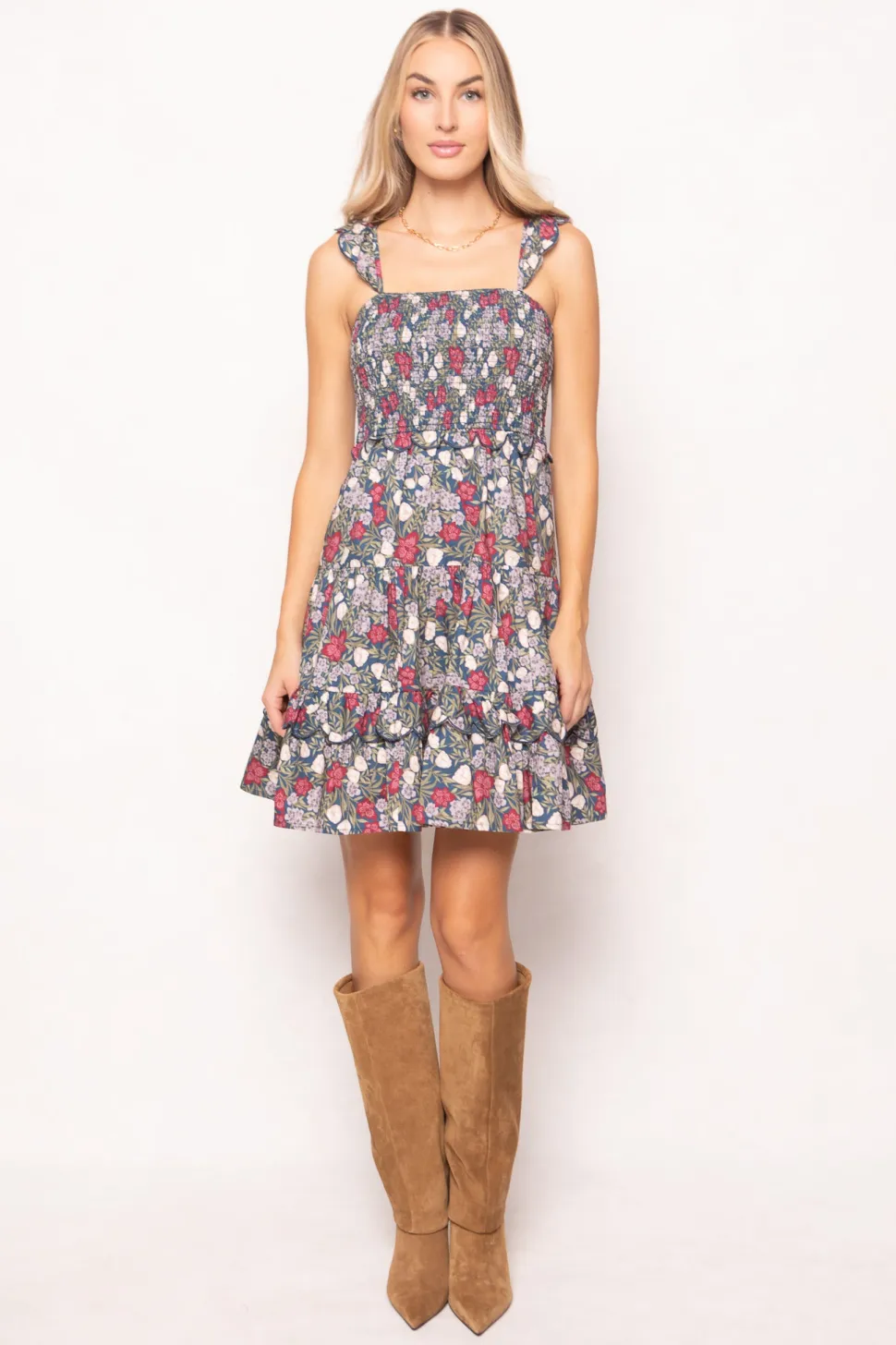Blossom Dress in Navy Meadow