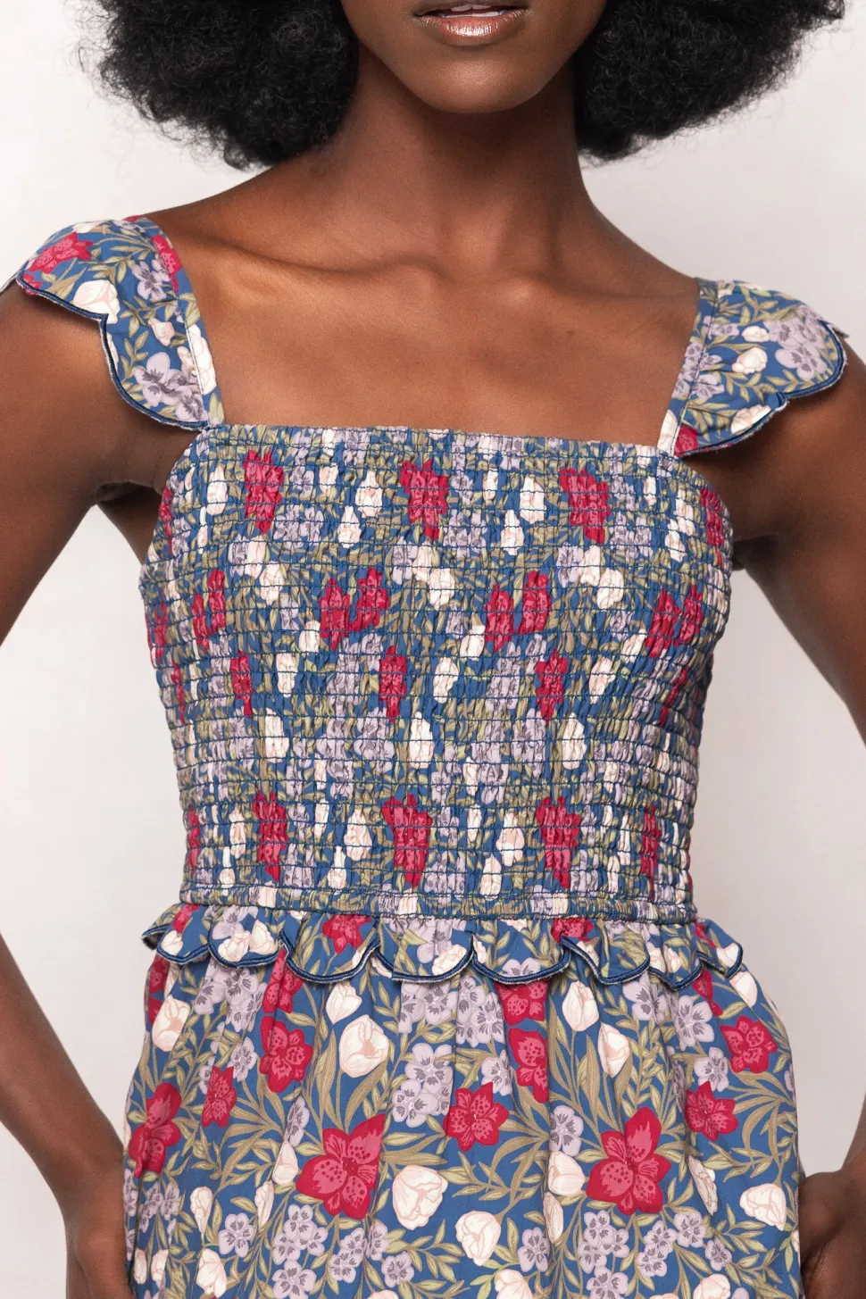 Blossom Dress in Navy Meadow