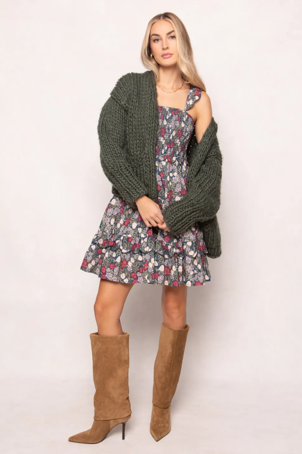Blossom Dress in Navy Meadow