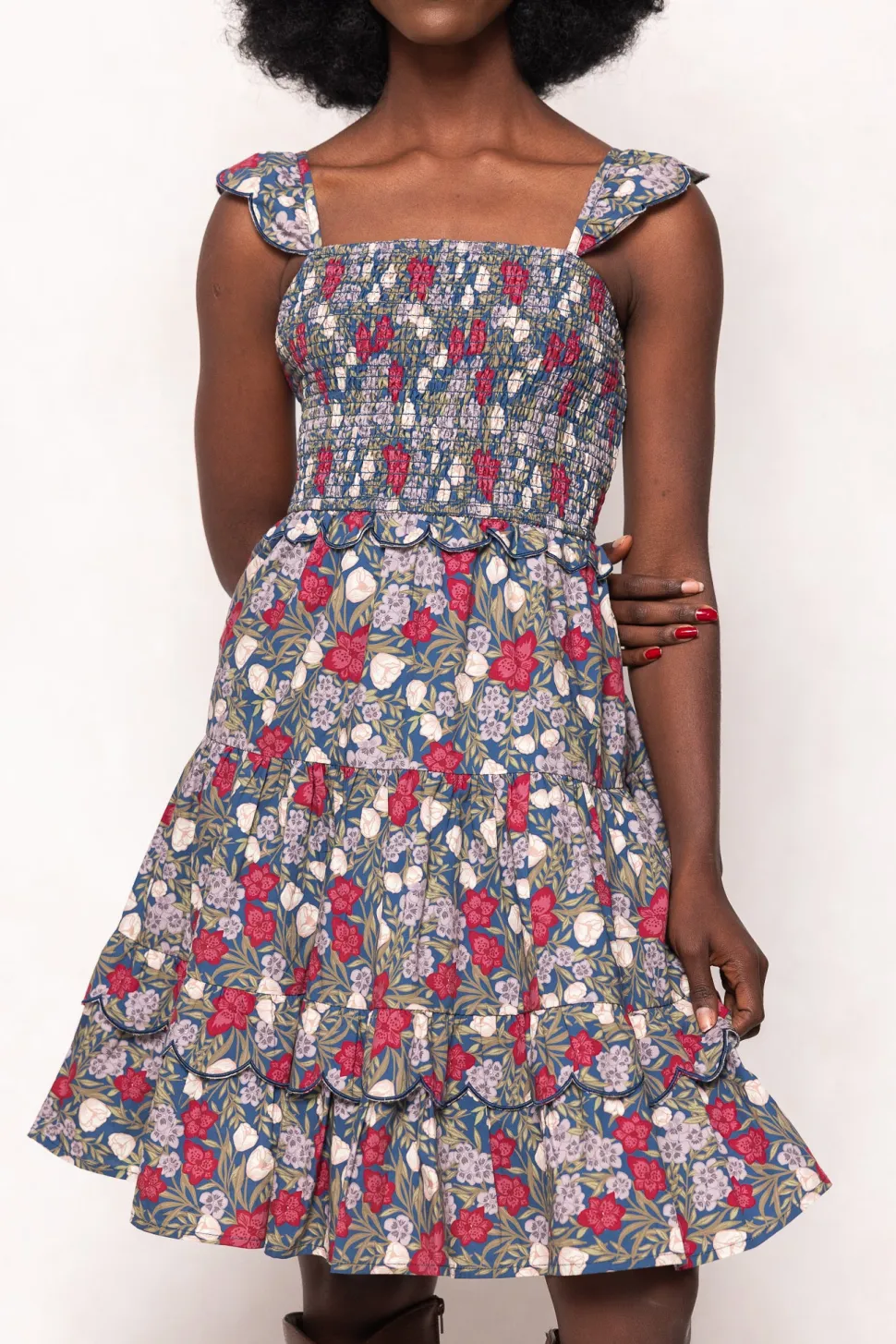 Blossom Dress in Navy Meadow