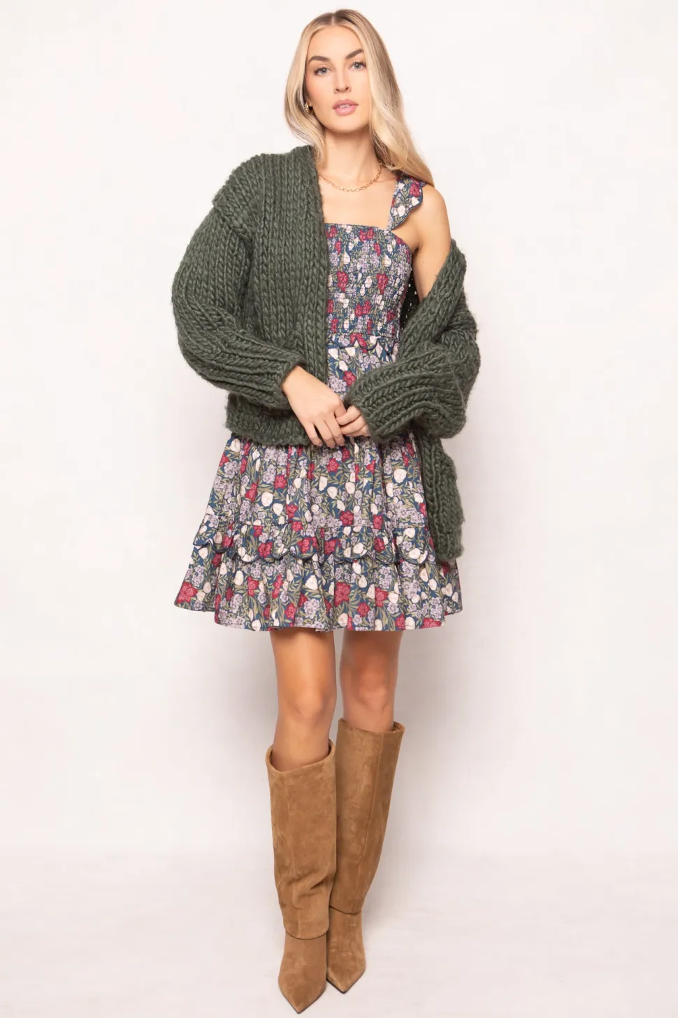 Blossom Dress in Navy Meadow